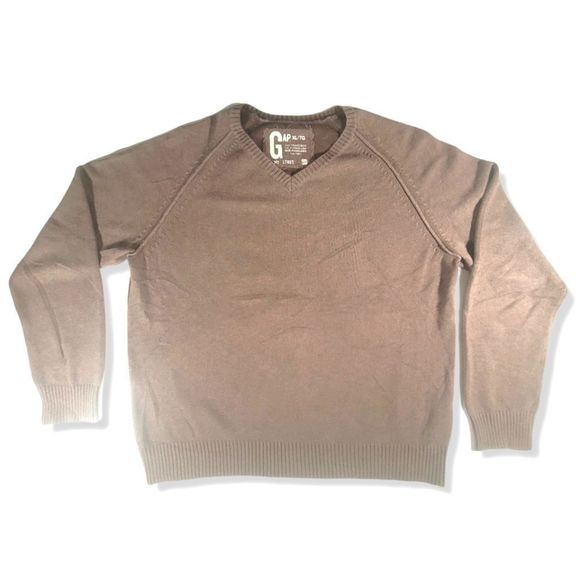 Gap V-Neck Sweater Neutral Earthy Brown Extra Large - Picture 10 of 10